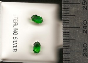 Emerald 5x3mm Oval Stud CZ Earrings