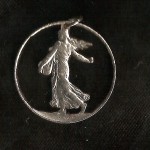French Walking Lady Cut Coin