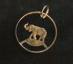 Liberian Elephant Cut Coin