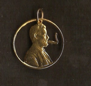 Smokin Abe Gold Plated Cut Coin