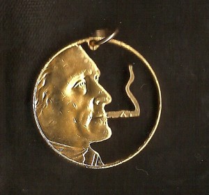 Smokin Tom Gold Plated Cut Coin