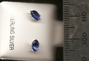 Blue Zircon 5x3mm Oval Stud CZ Earrings