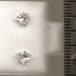 Clear 4mm Heart Stud CZ Earrings
