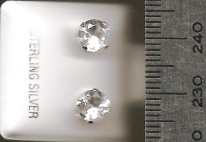 Clear 6mm Round Stud CZ Earrings