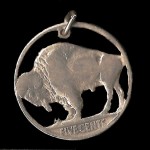 Buffalo Nickel cut coin