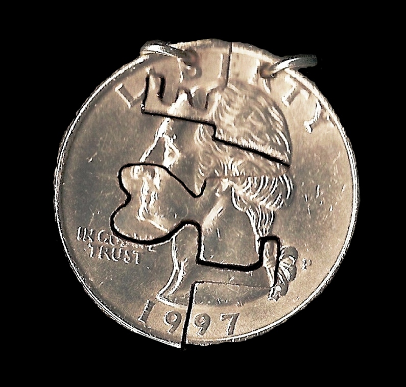 LOVE Quarter Cut Coins Closed