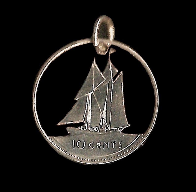 Canadian Sailboat Cut Coin