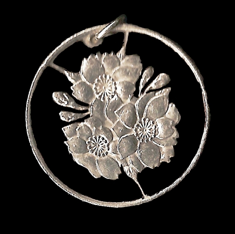 Japanese Cherry Blossoms Cut Coin