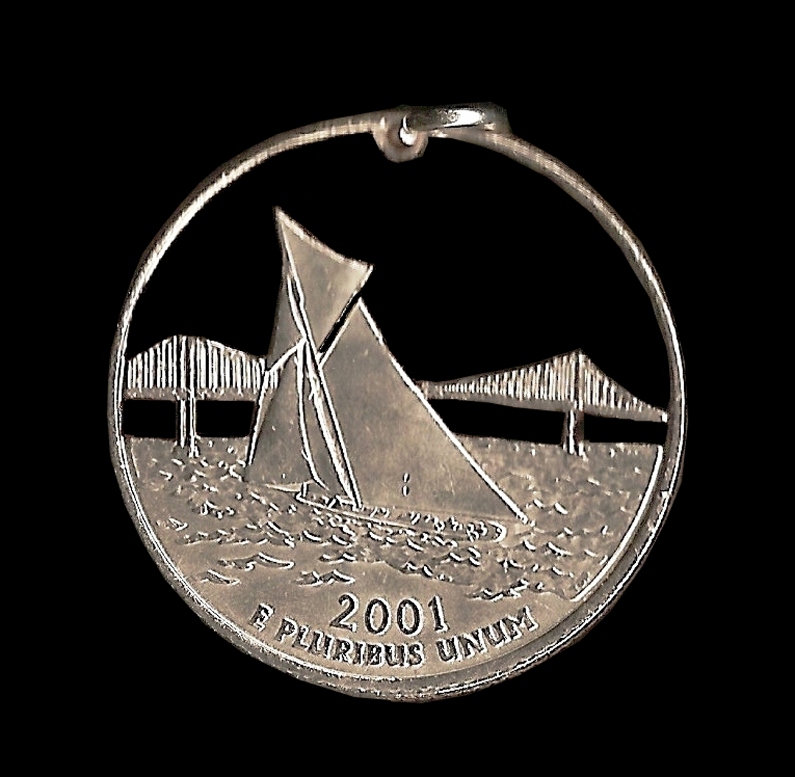 Rhode Island Quarter Cut Coin